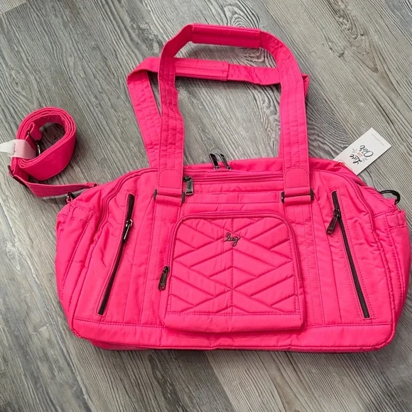 lug Pink Travel Duffel Bag with Quilted Front - Picture 2 of 9